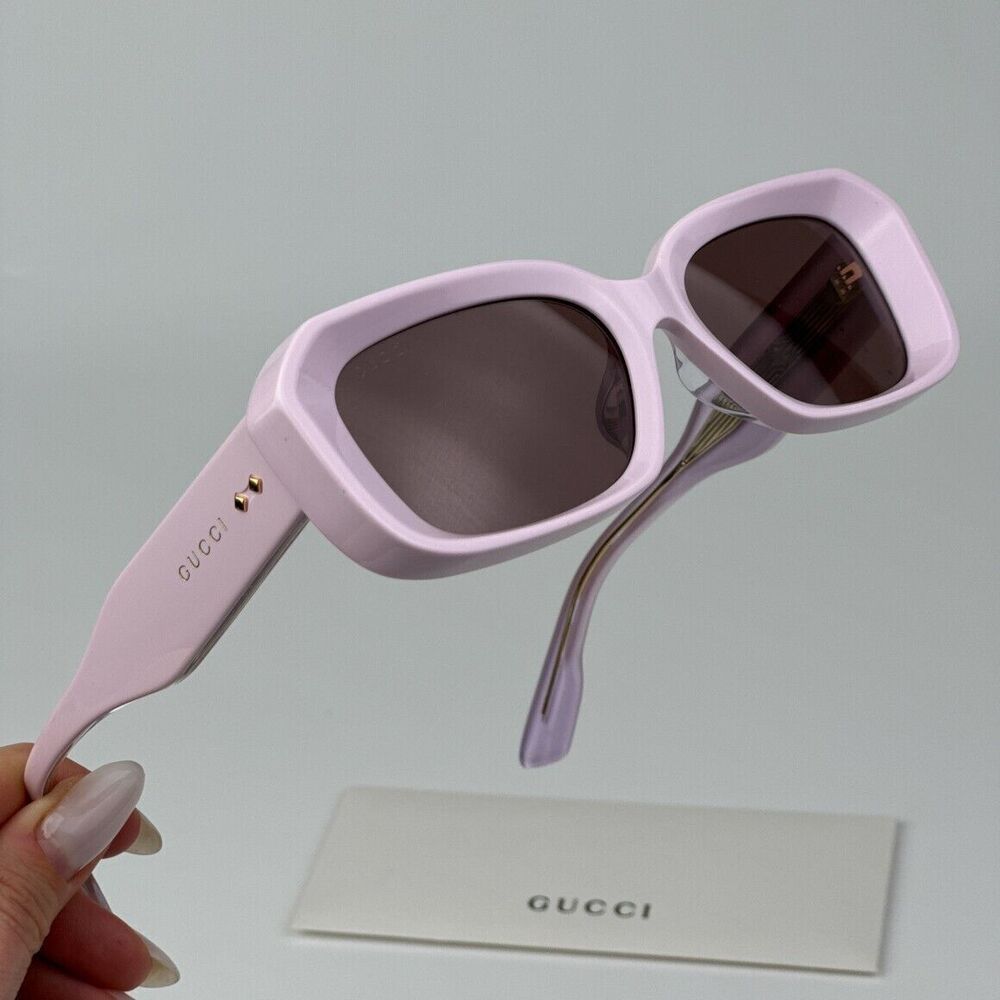 NWT Gucci GG1531SK-003-54 Pink Rectangle 54mm Sunglasses - Picture 4 of 5